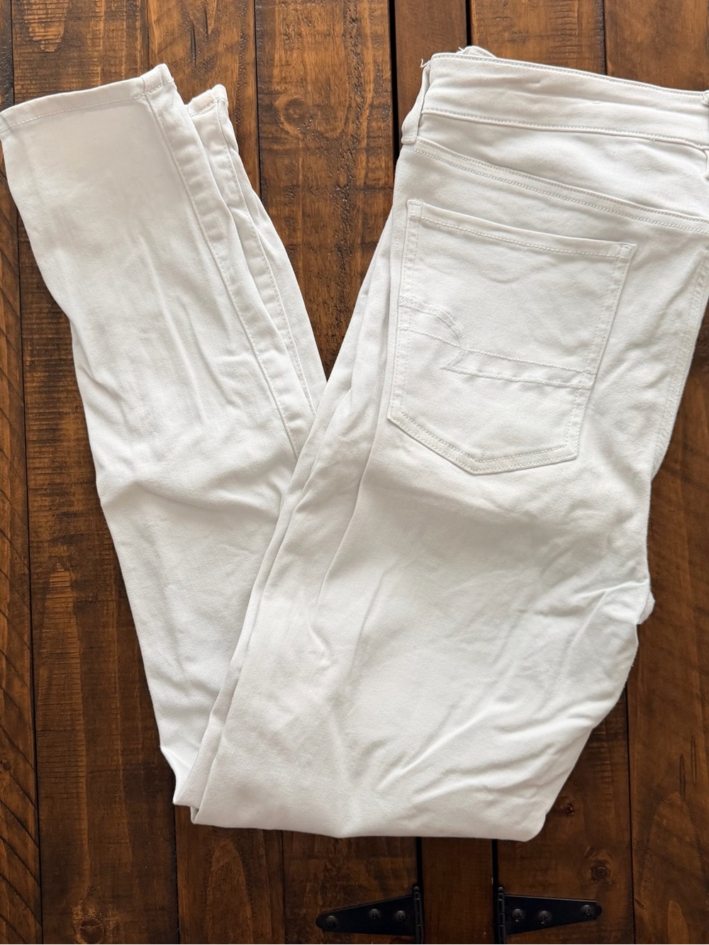 American Eagle Next Level Stretch White Skinny Jeans 14 LONG